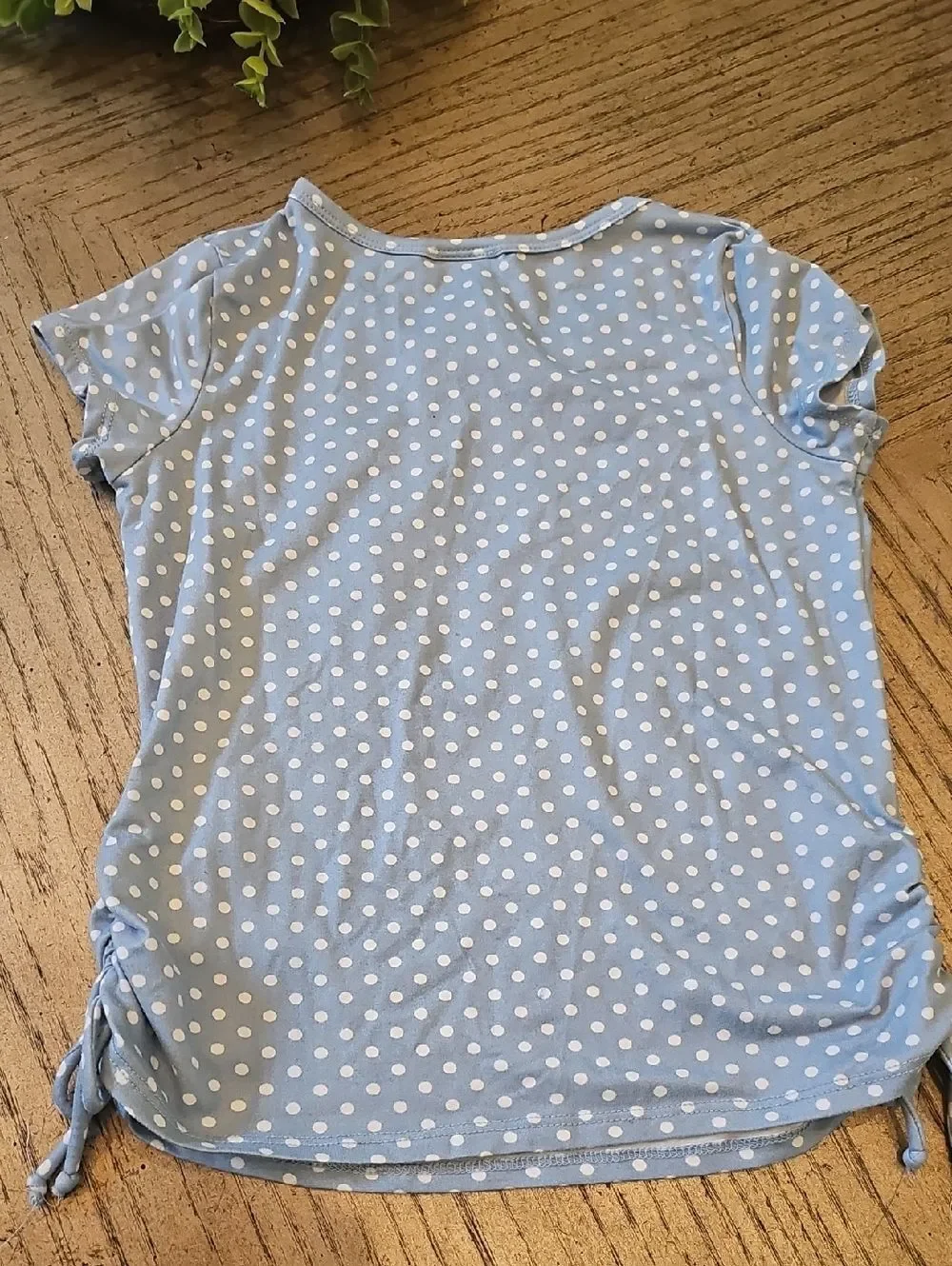 Blue Polka Dot 'Some Bunny Loves Me' Girls Shirt Size 6